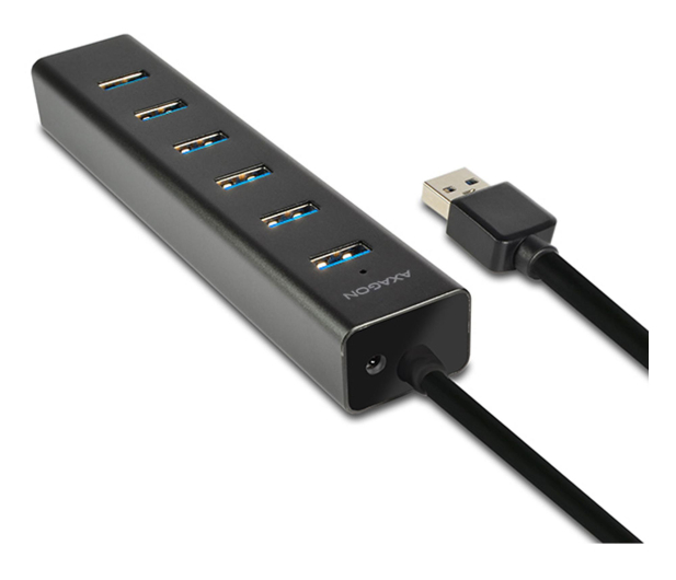 Axagon HUE-SA7BP, 7x USB 5Gbps ALU CHARGING hub, kabel USB-A 40cm - 1353433 - zdjęcie 2